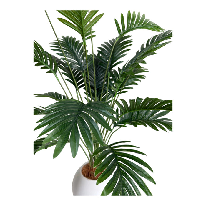 Artificial Areca Palm in White Ball Pot