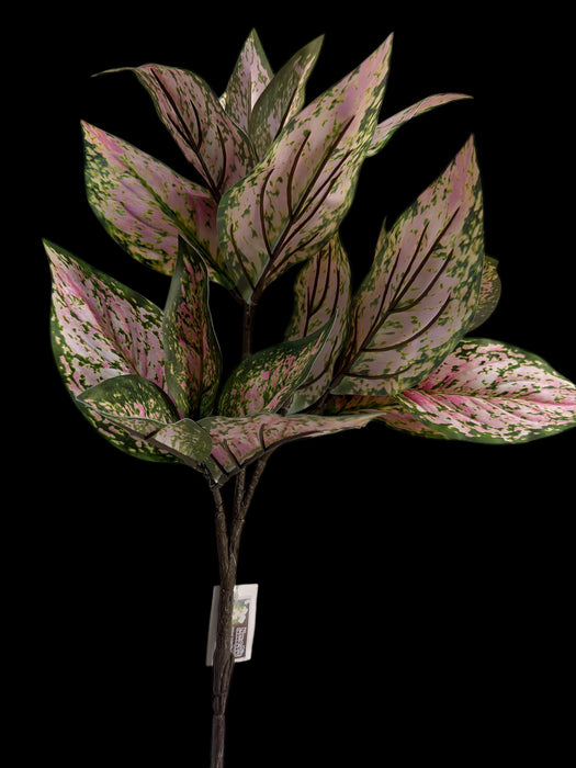 Artificial Pink & Green Variegated Leaf Spray