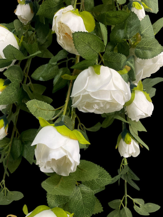 Artificial White Rose Hanging Vine