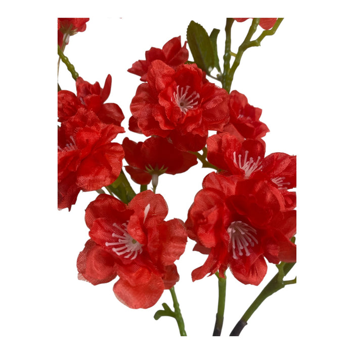 Artificial Red Cherry Blossom Spray