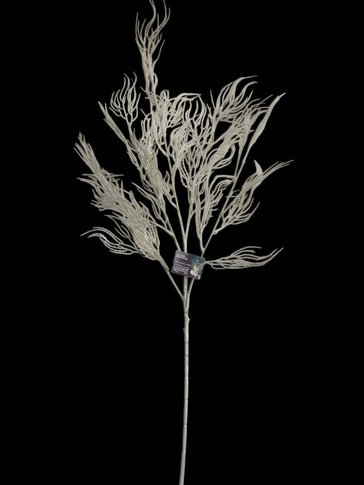 Artificial Feathered Foliage Spray – Natural white