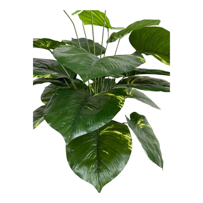 Artificial Elephant Ear Plant in Black Ball Pot