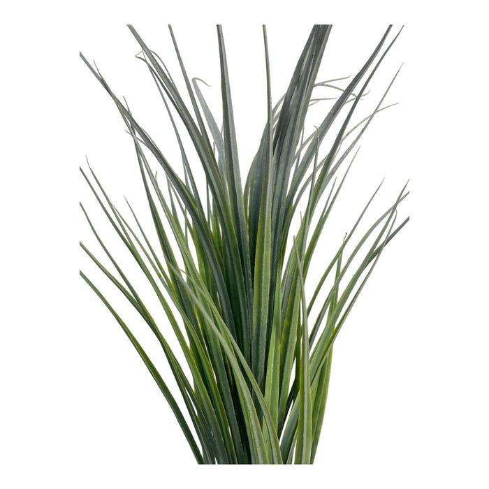 Artificial Fine-Blade Grass Bush – Green with Grey Accents