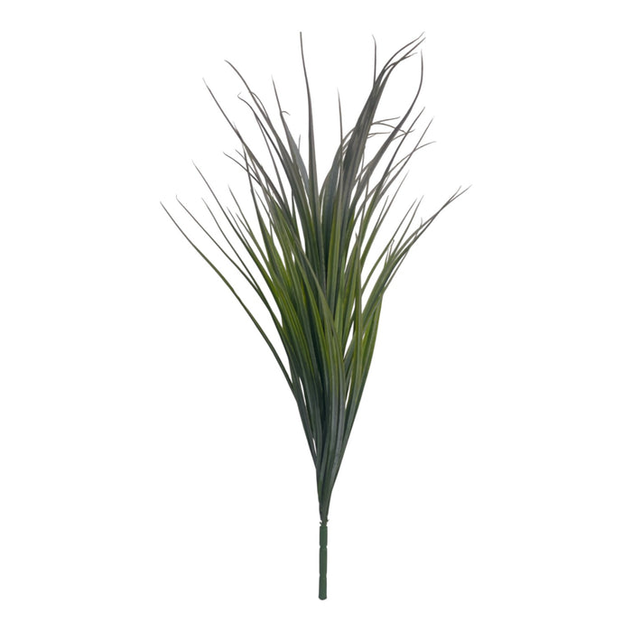 Artificial Fine-Blade Grass Bush – Green with Grey Accents