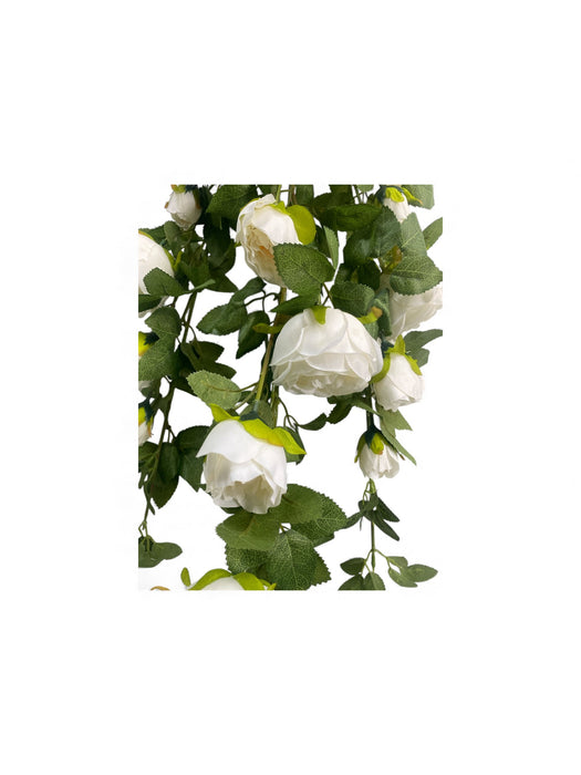 Artificial White Rose Hanging Vine