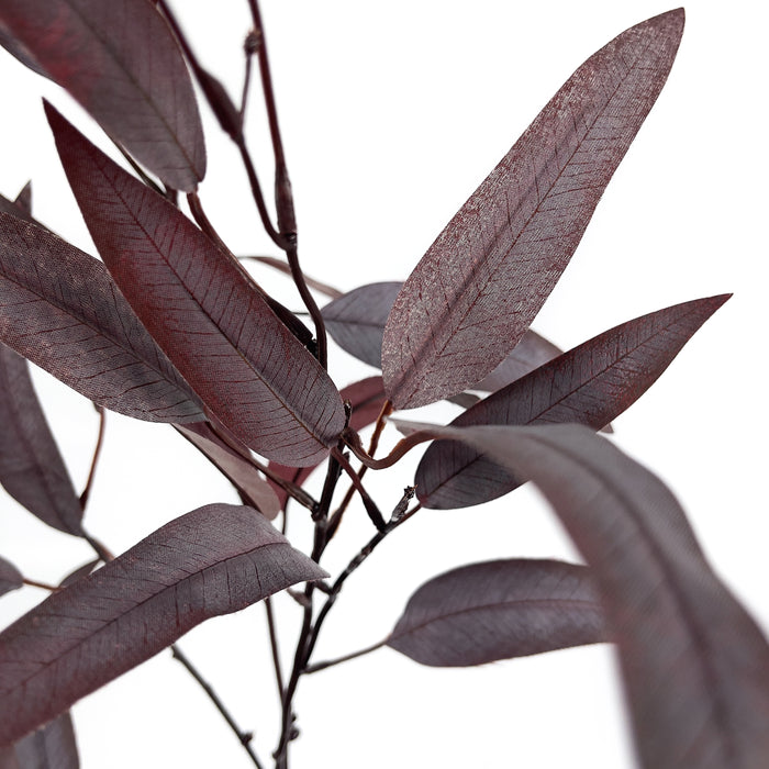 Artificial Eucalyptus Leaves Spray Burgundy