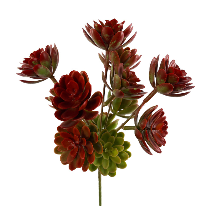 Artificial Echeveria Succulents Green/Red