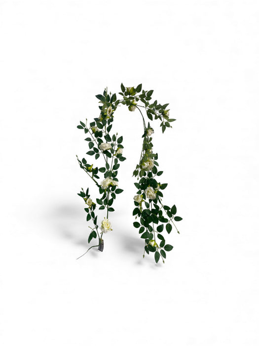 Artificial White Rose Arch Garland