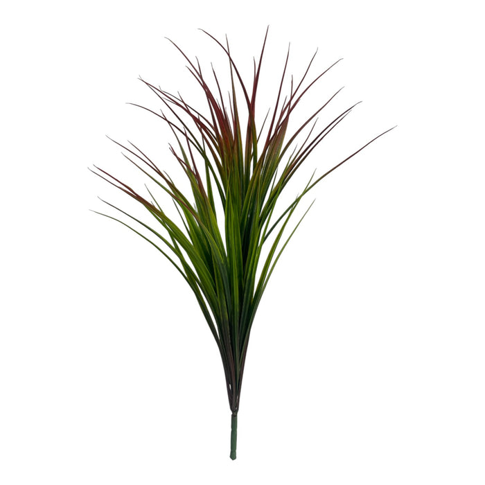 Artificial Ornamental Grass Bush – Green with Red Tips