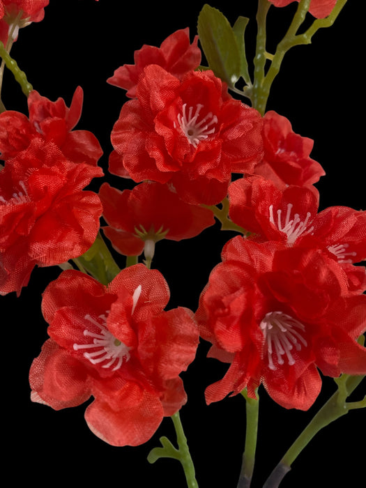 Artificial Red Cherry Blossom Spray