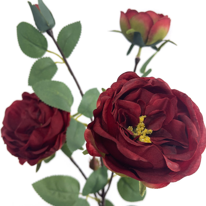 Artificial Peony Dark Red