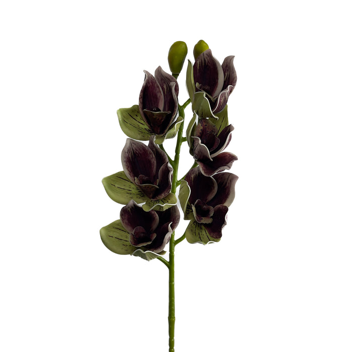 Artificial Cymbidium Orchid Purple & Green