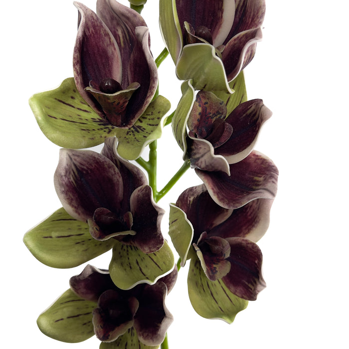 Artificial Cymbidium Orchid Purple & Green
