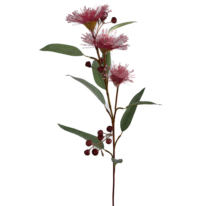 Artificial Eucalyptus Flower Spray Pink